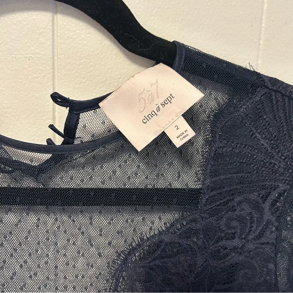 Cinq a Sept Amabella Embroidered Cocktail Dress With Slip - Picture 3 of 15